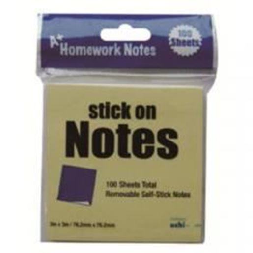Image sur A+ Homework Stick On Notes - 100 sheets - 3" x 3" Case Pack 48