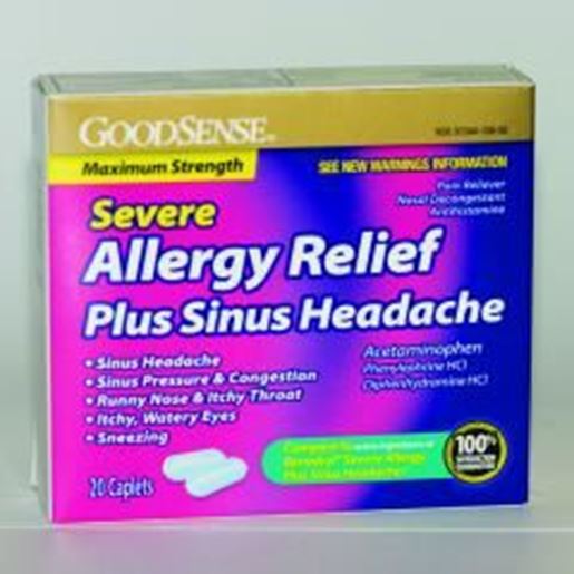 Picture of Allergy Relief Plus Sinus Headache - Severe (20 ct.) Case Pack 24
