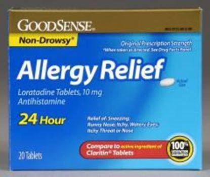 Picture of Allergy Relief Loratidine Tabs - 10mg (20 ct.) Case Pack 24