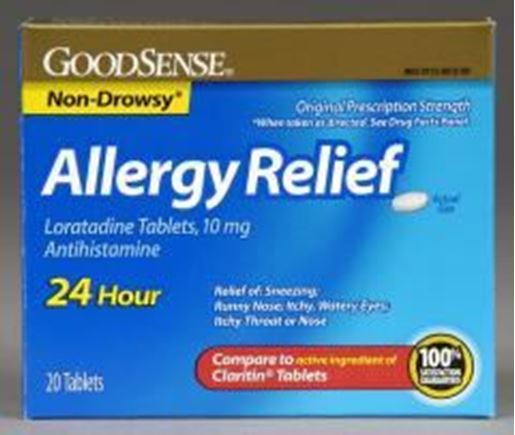 Picture of Allergy Relief Loratidine Tabs - 10mg (20 ct.) Case Pack 24
