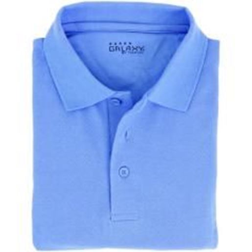 Picture of Adult Short Sleeve Light Blue Polo Shirts - Sizes M-XXL Case Pack 36