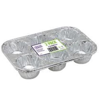 Foto de Aluminum 6 Compartment Muffin Pan 2-Packs - Nicole Home Collection Case Pack 48