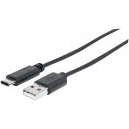 Picture of Manhattan 353298 Hi-Speed USB-A Male 2.0 to USB-C Male Cable, 3ft