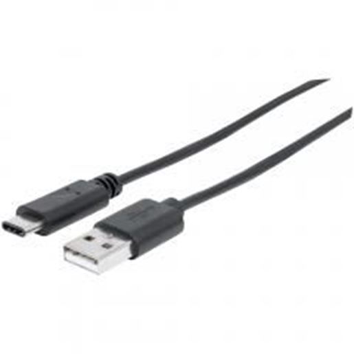 图片 Manhattan 353298 Hi-Speed USB-A Male 2.0 to USB-C Male Cable, 3ft