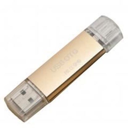 Picture of 512 GB USB +Micro 2.0 Flash Drive Memory Stick OTG Flash Stick Golden