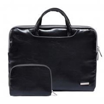 Foto de 13" Classical PU Portable Laptop Case Computer Briefcase for Macbook with Small Bag, B