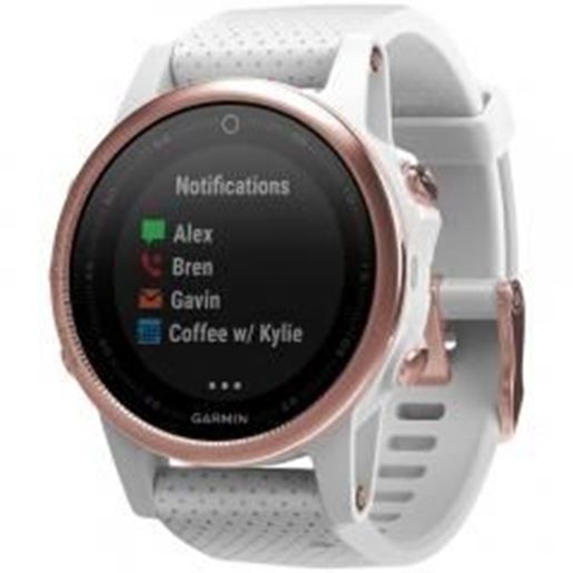 Picture of Garmin 010-01685-16 fenix 5S 42mm Multisport GPS Watch Sapphire Edition (White with Rose Goldtone; Without Silicone Quickfit 20 Band)