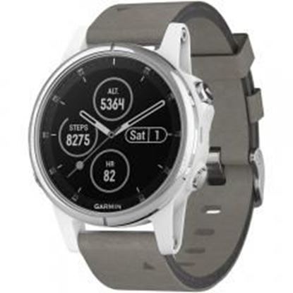 Picture of Garmin 010-01987-04 fenix 5S Plus, Sapphire/White with Gray Suede Band