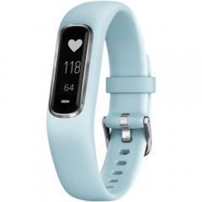 图片 Garmin 010-01995-14 vivosmart 4 Activity Tracker (Azure Blue with Silver Hardware, Small/Medium Wrists)