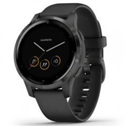 Picture of Garmin 010-02172-11 vivoactive 4S GPS Smartwatch (Slate Stainless Steel Bezel with Black Case and Silicone Band)