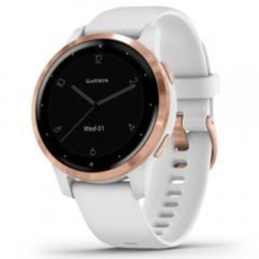 Picture of Garmin 010-02172-21 vivoactive 4S GPS Smartwatch (Rose Gold Stainless Steel Bezel with White Case and Silicone Band)