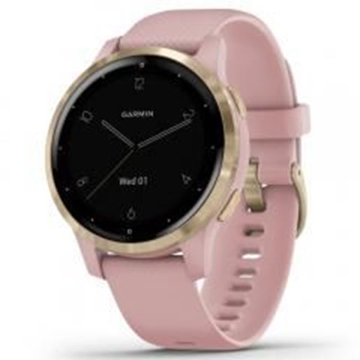 Foto de Garmin 010-02172-31 vivoactive 4S GPS Smartwatch (Light Gold Stainless Steel Bezel with Dust Rose Case and Silicone Band)