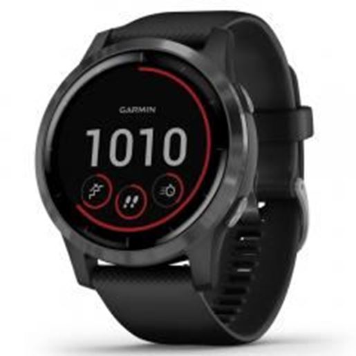 Foto de Garmin 010-02174-11 vivoactive 4 GPS Smartwatch (Slate Stainless Steel Bezel with Black Case and Silicone Band)