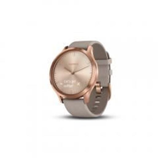 Picture of Garmin 010-01850-19 vivomove HR Premium (Rose Gold with Gray Suede)