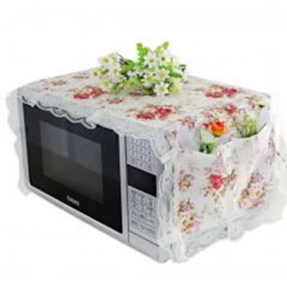 Foto de Elegant Flowers Design Microwave Oven Protective Cover Dust-proof Cover, A