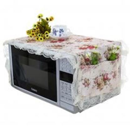 Foto de Elegant Flowers Design Microwave Oven Protective Cover Dust-proof Cover, B