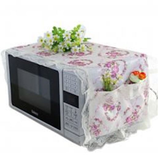 Foto de Elegant Flowers Design Microwave Oven Protective Cover Dust-proof Cover, C