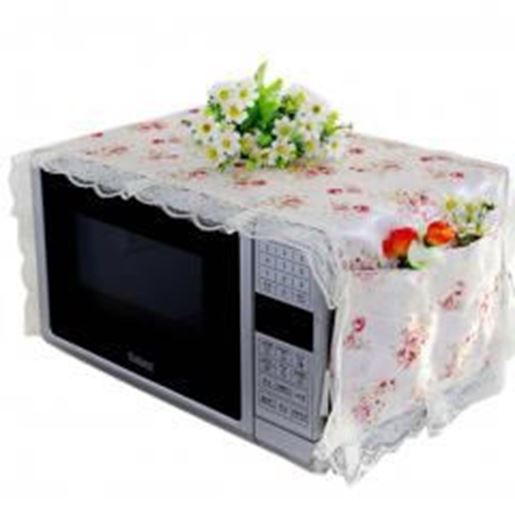 Foto de Elegant Flowers Design Microwave Oven Protective Cover Dust-proof Cover, D