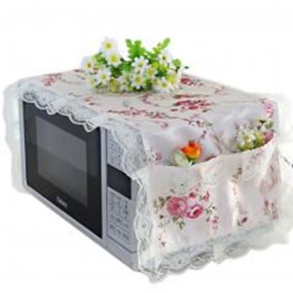 Foto de Elegant Flowers Design Microwave Oven Protective Cover Dust-proof Cover, E