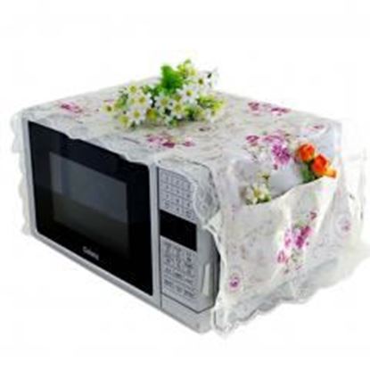 Foto de Elegant Flowers Design Microwave Oven Protective Cover Dust-proof Cover, F