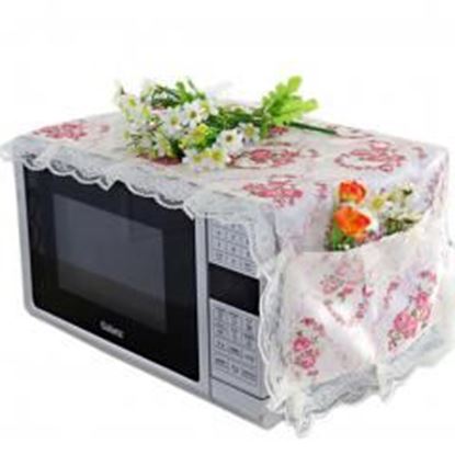 Foto de Elegant Flowers Design Microwave Oven Protective Cover Dust-proof Cover, G