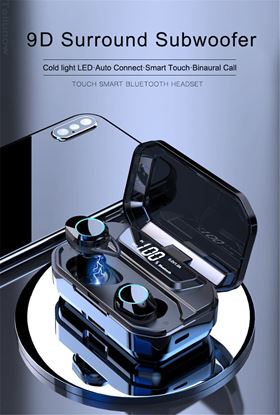 Picture of TWS Bluetooth Earphone 9D Stereo Wireless Earphones IPX7 Waterproof Earphones 3300mAh LED Smart Power Bank Phone Holder