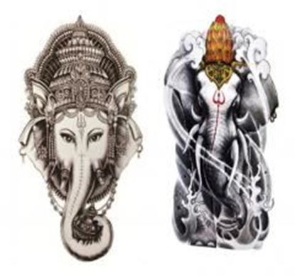 Picture of Two Pices Of Elephant Temporary Tattoos Waterproof Stickers