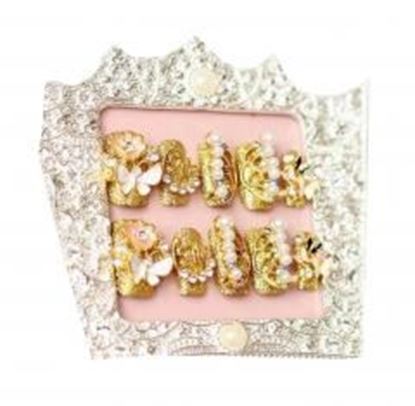 Picture of Golden 20 Pcs Bling Wedding Bride Artificial Nails Art Nails