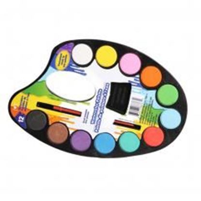 Foto de Solid Paint Palette Sketch Painting Art Supplies With A Small Brush