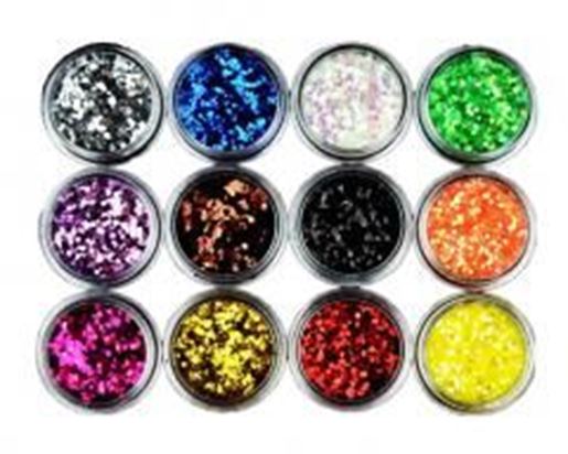 Picture of 1mm Hexagon Glitter Colorful Nail Decoration Accessories 12 Color