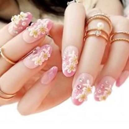 Foto de Charming Wedding Bridal French Nails Fake Nail Rhinestones Nail Art Design, #19