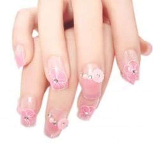 Foto de Charming Wedding Bridal French Nails Fake Nail Rhinestones Nail Art Design, #12