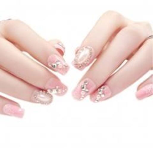 Picture of Charming Wedding Bridal French Nails Fake Nail Rhinestones Nail Art Design, #11