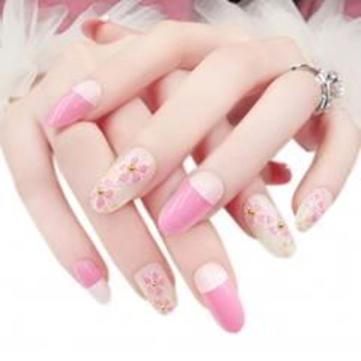 Picture of Charming Wedding Bridal French Nails Fake Nail Rhinestones Nail Art Design, #10