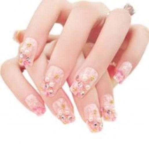 Foto de Charming Wedding Bridal French Nails Fake Nail Rhinestones Nail Art Design, #05