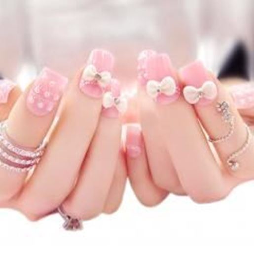 图片 Charming Wedding Bridal French Nails Fake Nail Rhinestones Nail Art Design, #03