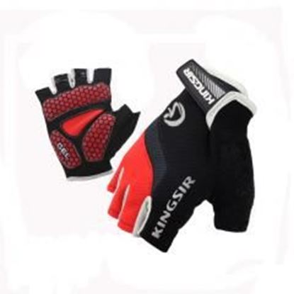 图片 [RED]Wind Catcher Half Finger Gloves Men's Cycling Motocycling Gloves
