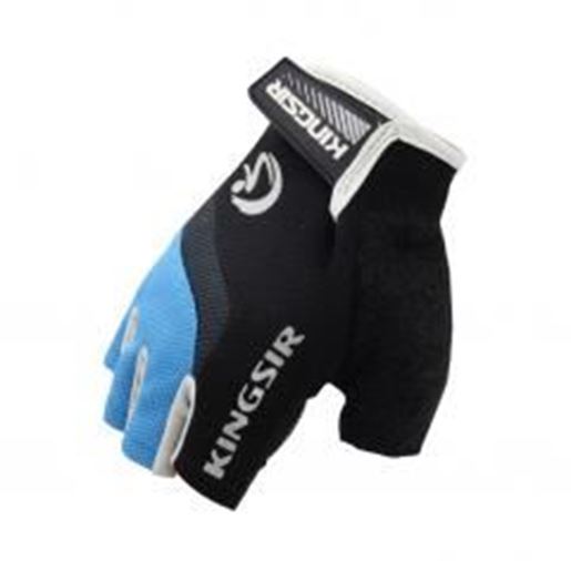Foto de [BLUE]Wind Catcher Half Finger Gloves Men's Cycling Motocycling Gloves