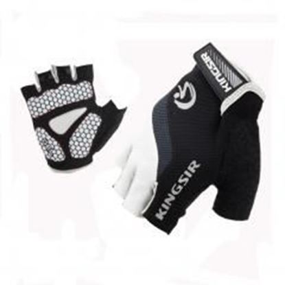 图片 [WHITE]Wind Catcher Half Finger Gloves Men's Cycling Motocycling Gloves