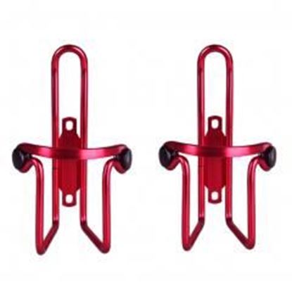 Foto de Set of 2 Aluminium Alloy Bottle Holder Bicycle Water Bottle Cage+2 Screw,Red