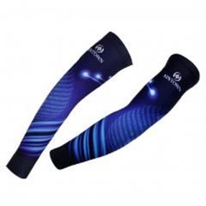 Picture of Sun Protective Arm Sleeves Quick-Dry ArmPro Blue & Black Arm warmer, XL