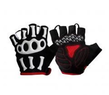 图片 SPAKCT Men's Skeleton Half Finger Gloves Men's Cycling Motocycling Gloves