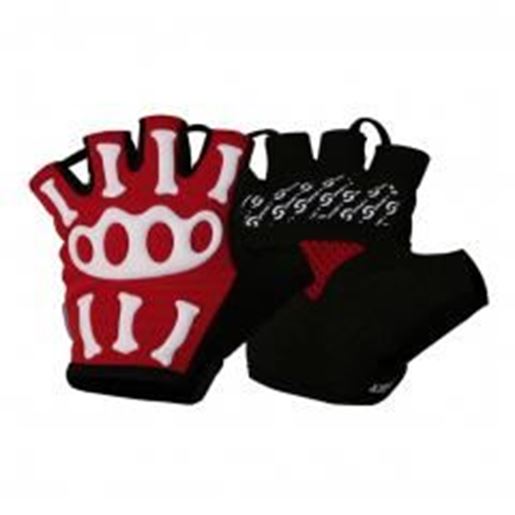 图片 [RED]Skeleton Half Finger Gloves Men's Cycling Motocycling Gloves