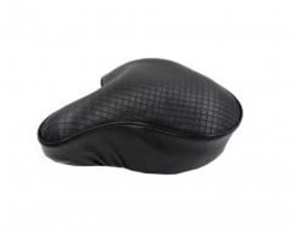 Picture of Sunscreen Waterproof Leather Insulated Electric Bicycle Seat Cover-Pointed Black