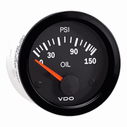 Picture of VDO Vision Black 150 PSI Oil Pressure Gauge - Use with VDO Sender - 12V