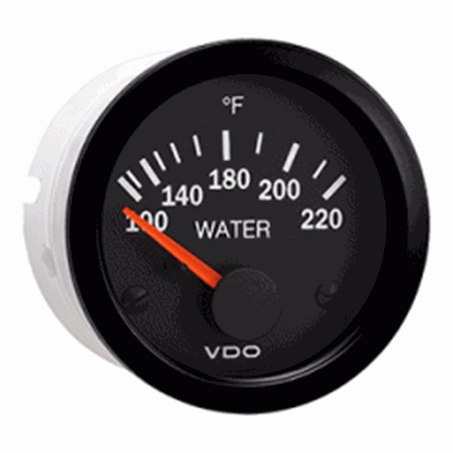 Foto de VDO Vision Black 220&#176;F Water Temperature Gauge - Use with US Sender - 12V