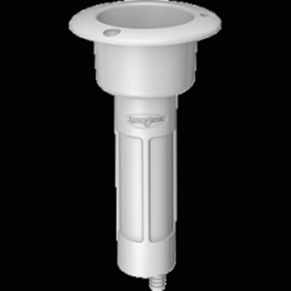 图片 Mate Series Plastic 0&deg; Rod &amp; Cup Holder - Drain - Round Top - White