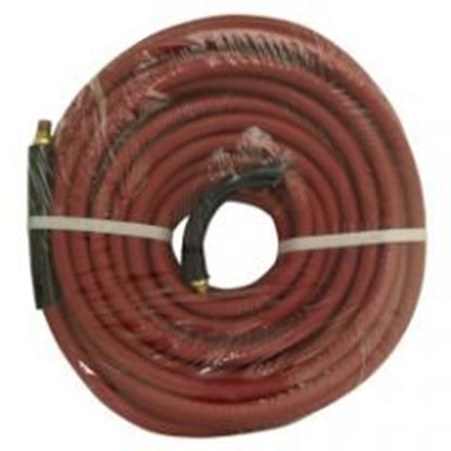 图片 Apache 3/8 in. x 50 ft. Red Rubber Hose Coupled Brass 1/4 in. Male x Male