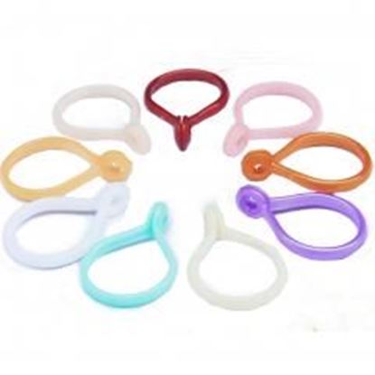 Foto de 20 PCS Curtain Rings Bathroom Accessories Shower Curtains Hooks Random Color