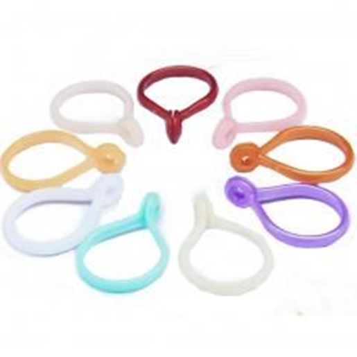 Picture of 20 PCS Curtain Rings Bathroom Accessories Shower Curtains Hooks Random Color